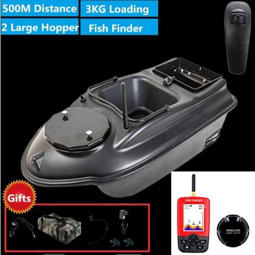 500M 3KG Loading Fishing Bait Boat Auto Cruise Control Navigation RC Nesting Bait Boat With Fish Finder 2 Large Hopper Bag Gift
