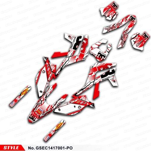 AFTERMARKET Stickers for Gas Gas EC 125 200 250 300 450 EC125 EC200 EC250 EC300 EC450 2014 to 2017, Style No.GSEC1417001-PO