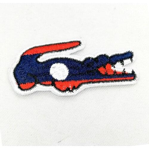 Free Shipping Laos Crocodile Flag Embroidered Patch of Iron on Patches for Clothing Eco-Friendly Handmade 3D Appliqued Custom