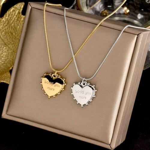 316L Titanium stainless steel No fading chain Upscale jewelry heart Necklace love you more fashion charm Light luxury gift women