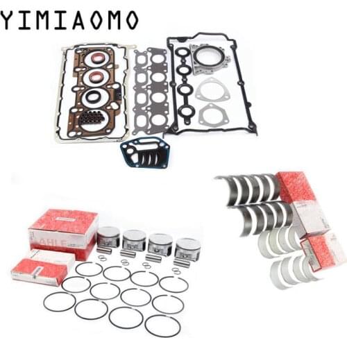 For VW Passat Golf GTI Audi A3 A4 A6 TT 1.8T Engine Overhaul Kit 19MM Pistons Connecting Rod Bearing Cylinder Head Gasket Set