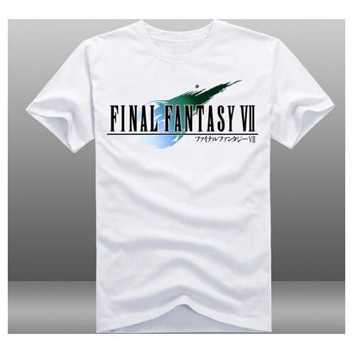Mens Game Final Fantasy T-shirts White Short Sleeve O-Neck Tops Tees Shirts Short Sleeve T Shirt Men Grinch Shirt Hip Hop