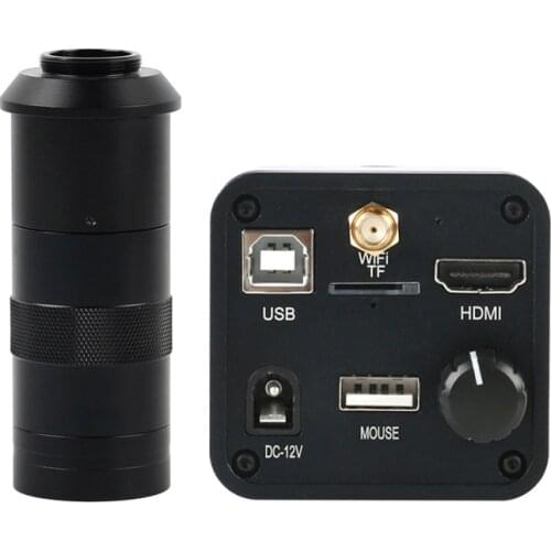 HDMI USB WIFI 36MP HD Video Microscope Digital Camera 100X/180X/300X Zoom C-moun Lens For PCB Industrial Repair Lab Inspection