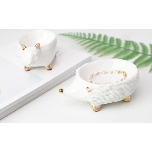 Ceramic Hedgehog fox Storage Tray Soap Dish Porcelain Plate soap Plate NJ72821