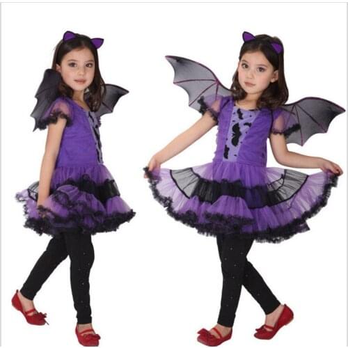 Halloween Costume for Girls Witch Tutu Dress with Horns Cosplay Witch Costume for Girls Kids Party Dress Children Clothing