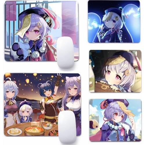 Qiqi Genshin Impact 22x18cm Mouse Pad Computer Small Mouse Non-slip Pad Desktop Keyboard Pad Office Mouse Mat