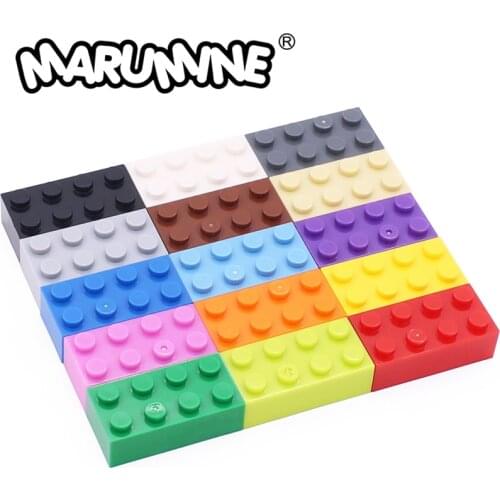 Marumine 2x4 Dots Cube Bricks 13 Colors MOC Classic DIY Building Blocks Parts Accessories Compatible with 3001 Brick Toys