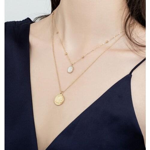 Hot Sell Women Fashion New Goddess Luxury Gold Color Necklace Luxe Jewelry Stainless Steel
