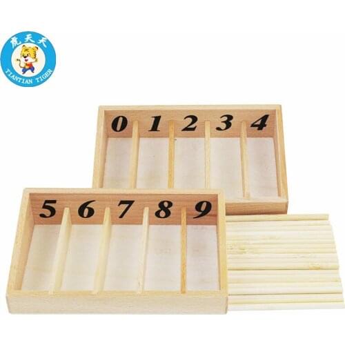 Montessori Math Baby Educational Wooden Toys Preschool Teaching Materials Family Version Spindle Sticks With Box