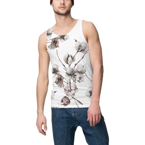 Tank Top 3d Printed Streetwear Men Vests Harajuku Sleeveless Plant Summer Gym Clothing Fitness Clothing Men White Tank Top