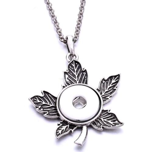 New Snap Jewelry Necklaces Vintage Metal Flower Owl Snap Button Necklace DIY 18mm 20mm Snap Pendant Necklace for Women Girls