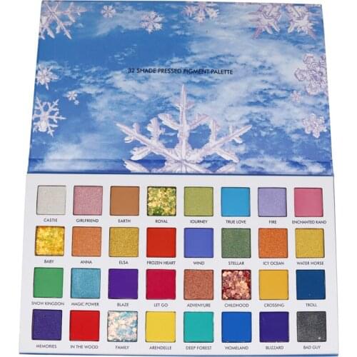 32 Color Snowflake Eyeshadow Palette Makeup Wholesale Private Label Custom Logo