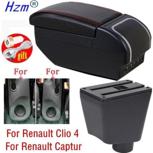 For Renault Clio 4 Armrest For Renault Clio 3 III IV Car Armrest box Car accessories Storage box cup holder ashtray USB