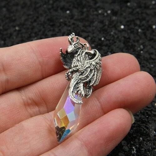 925 sterling silver cool colorful colorful crystal column phoenix suzaku Thai silver men and women lucky pendant