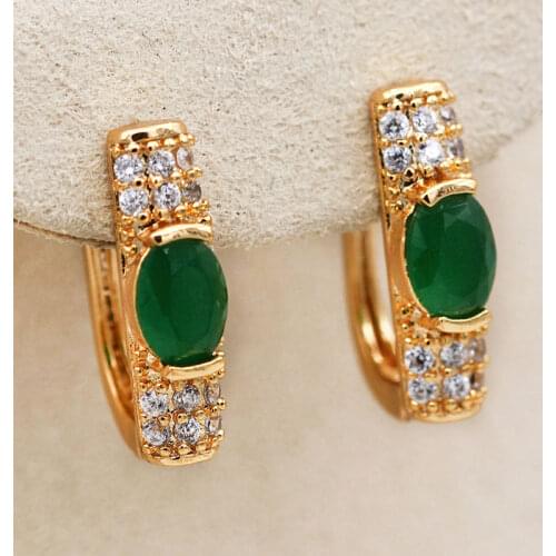 Luxury Fashion Jewelry Women Hoops Earrings Zircon Gold Small Hoop Earrings Bohe Indian Jewelry Anniversary Gift OBS2946