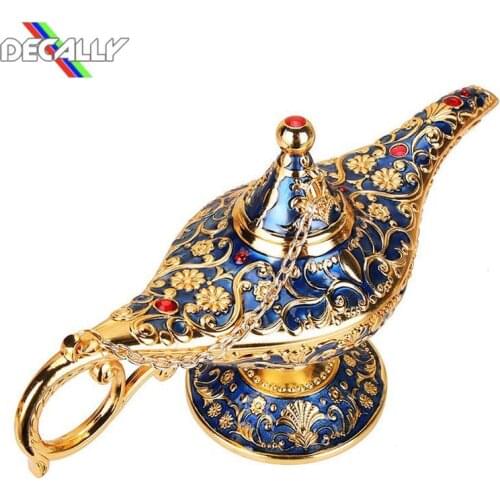 Christmas Toys Gift Vintage Metal Aladdins Magic Lamp Tin Alloy Figures Retro Kettle Lamp Miniature Kids Drop Ship