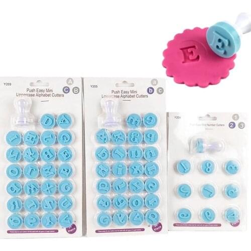 Alphabet Letter Number silicone Cookie Press Stamp Embosser Cutter Fondant Mould Cake Baking Molds Tools Stencil Cookies