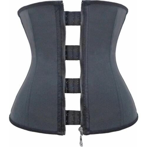 Women Tops Latex Waist Trainer Zipper And Hook Combo Latex Waist Corsets -B Workout Waist Trainer Fajas Faja Reductoras 4XL