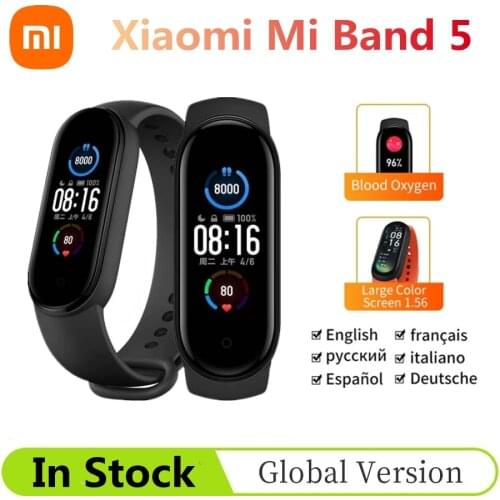 Global Version Xiaomi Mi Band 5 Smart Bracelet 4 Color AMOLED Screen Miband 5 Smartband Fitness Traker Waterproof Smart Band 5