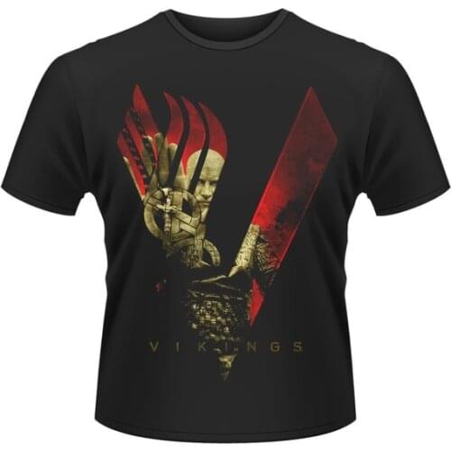 Vikings Blood Sky T-Shirt Mens Casual T-shirt Cotton Short Sleeves T Shirt Fashion Tops Clothing