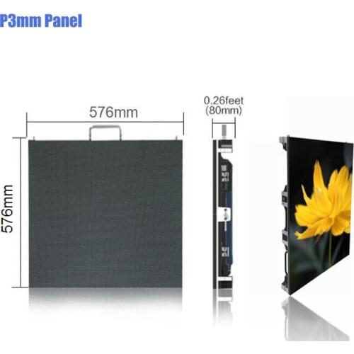 High quality full color advertising indoor led display P3 smd 576x576mm die casting aluminum cabinet rental led screen