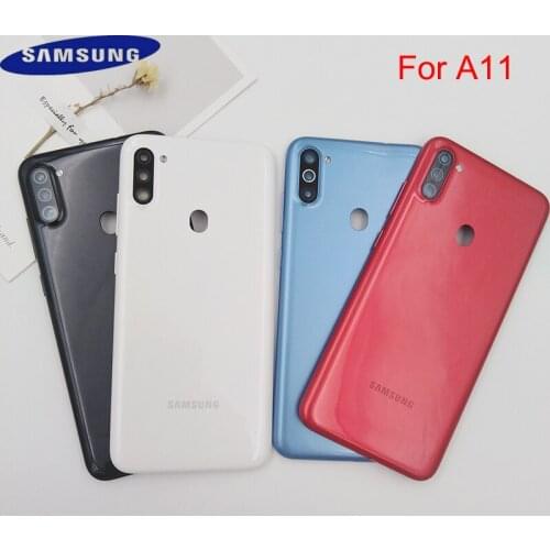 Samsung A11 Back Battery Cover Rear Housing Door Panel Case Repair Replacement Parts For Galaxy A115 SM-A115F/D With Camera Lens