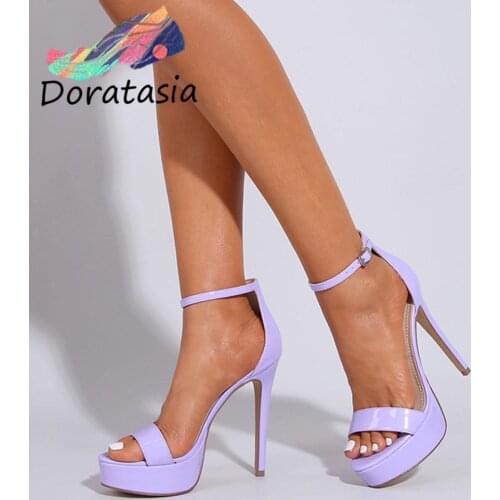 DORATASIA Sexy Ladies Sandals Solid Buckle Open Toe Stiletto High Heel Platform womens Sandals Quality Summer Women Shoes