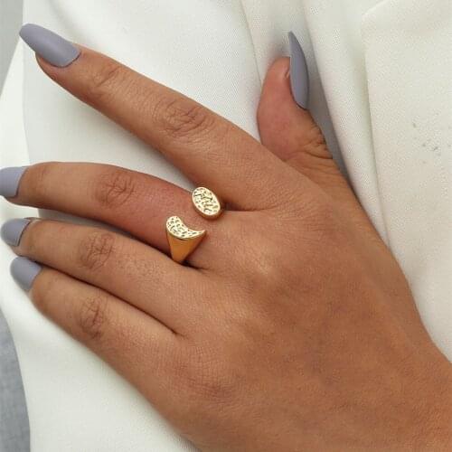 MANGOSKY Fashion Glod Heart Ring For Women