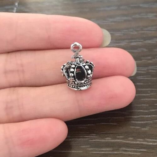12PCS DIY Jewelry Making 3D Crown Charm Zinc Alloy Pendant Charm for Bracelets Necklace Earrings Zipper Pulls Key Chains