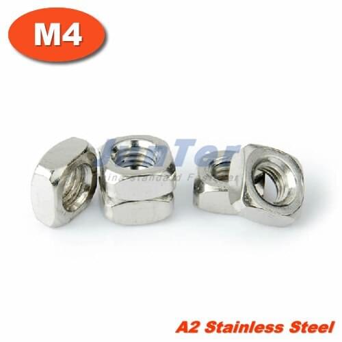 1000pcs/lot DIN557 M4 Stainless Steel A2 Square Nuts METRIC