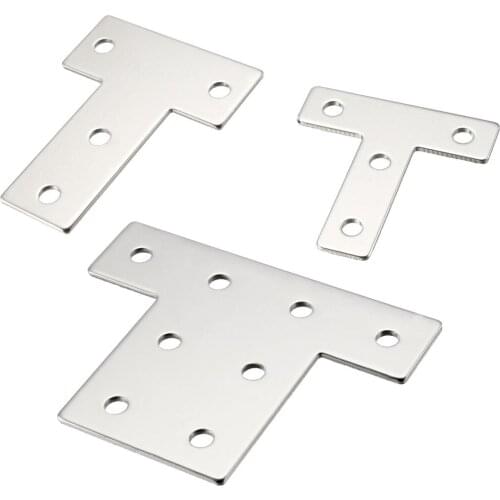 2/4/5/8/10pcs Flat T Shape Repair Mending Plate 60x60x2/85x85x2.5/110x85x3mm Carbon Steel Joining Bracket