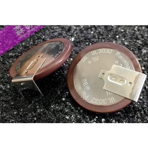 2PCS VL-3032/GUFN 3V rechargeable button cell VL3032 with foot battery