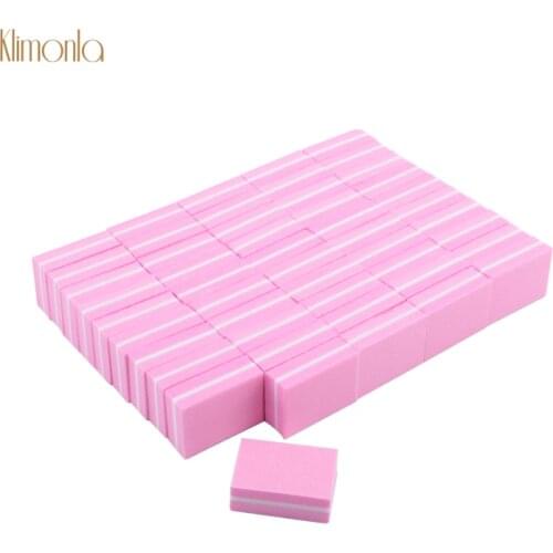 20 Pcs/lot Mini Pink Nail Buffer Block Nail Art Sanding Files Sponge Pink Manicure Tips Polishing Manicure Makeup Art Tools