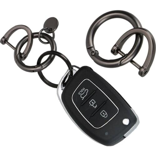 Interior Accessories Metal Key Rings Classic Thick Rod Car Keychain D Shape Horseshoe Key Holder