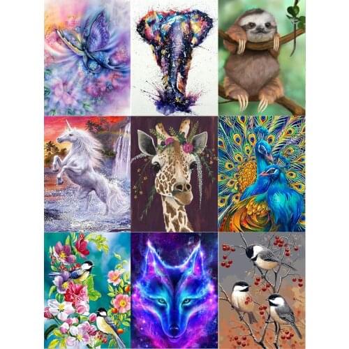 5d Diy Diamond Painting Animal Embroidery Cross Stitch Mosaic Home Decoration Sticker Handmade New Year Wall Sticker