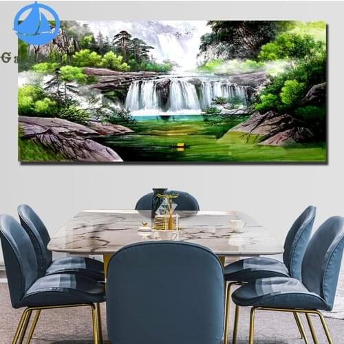 Spring waterfall cyrstal diamond painting cross stitch 5D DIY square drill full diamond embroidery mosaic large size decoration