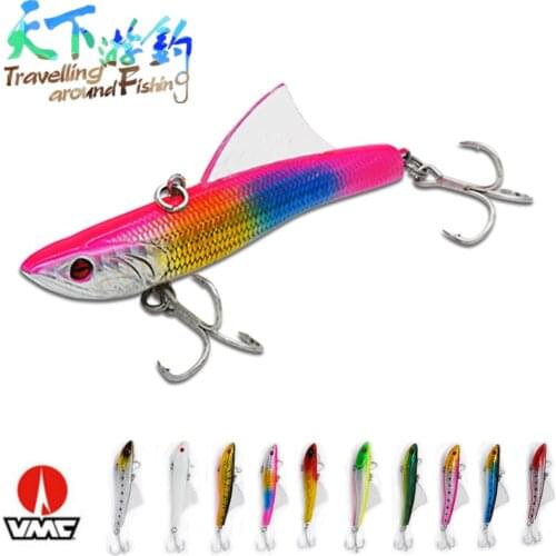 TAF VIB Fishing Lure 8.8cm 26g Sinking Vibration Hard Bait with VMC Treble Hooks 3D Eyes Isca Artificial Fishing Wobblers Pesca