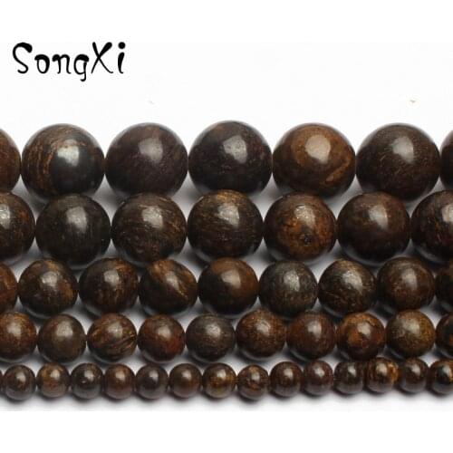 Wholesale Natural Stone Bronzite Round Loose Beads for Jewelry Making Pick Size 4/6/8/10/12mm Diy Bracelet Necklace 15 Inches