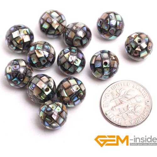 10 14mm Natural Abalone Shell Round Beads For Jewelry Making 6 Pcs 12Pcs DIY Fashion Jewelry For Women Gifts