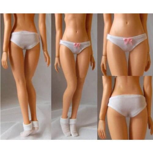 1/6 Female White Underwear Model with Pink Bow Decor Clothes Accessory Fit 12" Girl Action Figure Body