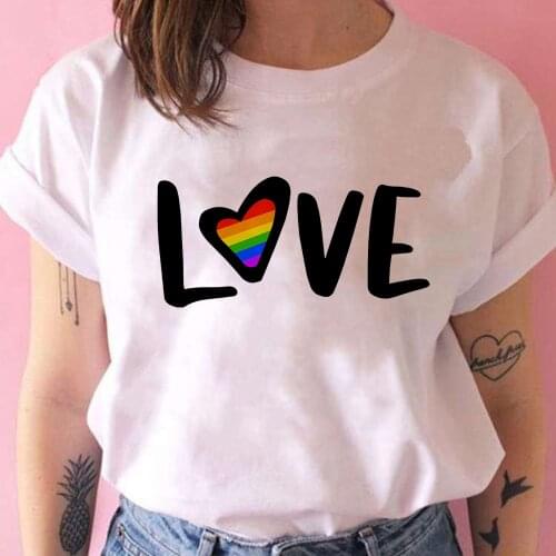 Cartoon Animated T shirts Funny High Short Sleeve Love Letter Clothes Soft Girl For Comfy Versatile Harajcku Tshirt Women