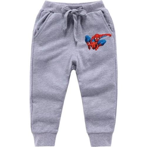 Autumn New Disney Spiderman Print Baby Boys Pants Casual Sport Teenagers Clothes For Children Kids Girl Trousers