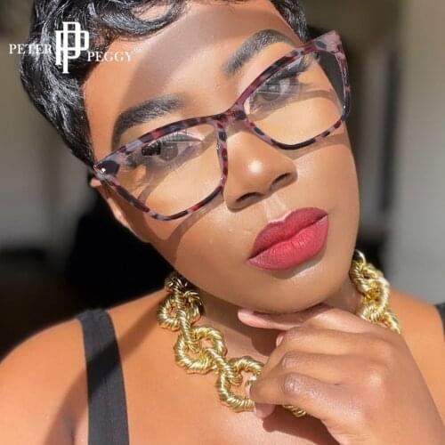 Women Computer Glasses Blue Light Blocking Eyeglasses Vintage Rectangle Metal Optical Frame Fashion Cat Eye Eyewear Spectacles