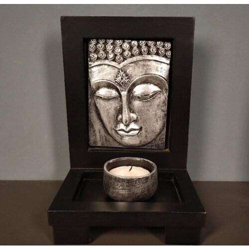 Candle Holder Tea Light Holders Candlestick Tabletop Figurines Statue Miniatures Face Zen Garden Home Decor