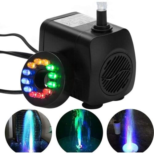 220-240V/50Hz Submersible LED Water Pump With 12 LED Lights 900L/H 16W For Water Fountains Aquarium Ponds Fish Tank EU/US Plug
