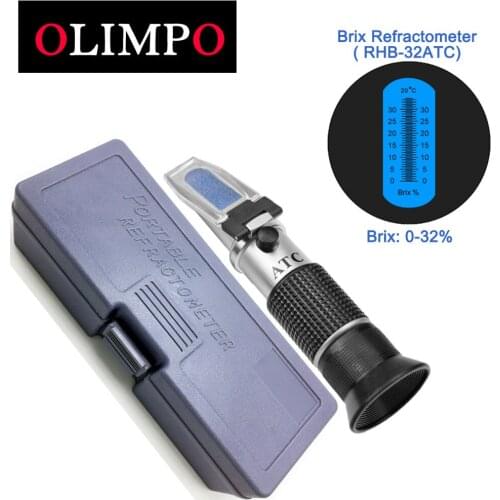 Refractometer Brix 0-32% RHB-32ATC test sugar single scale For fruit juice tomato sauce soft drink beer brewing ATC