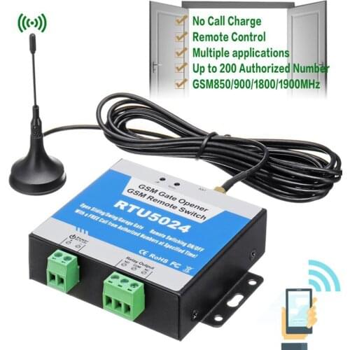 RTU5024 GSM Gate Relay Switch 850/900/1800/1900MHz Remote Control Wireless Door Access Opener with Antenna