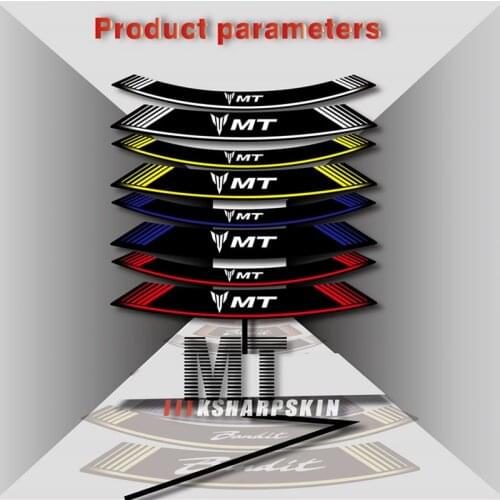 Motorcycle Tires Reflective Waterproof Stripe Sticker Front Rear Wheel Decals Sticker For YAMAHA MT-07 MT-09 MT-125/03 mt 09 07
