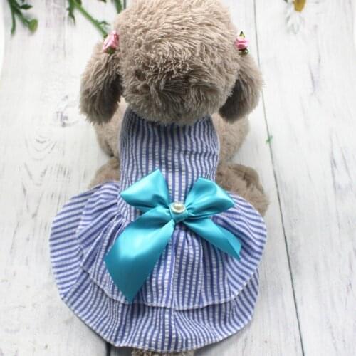 Spring Summer New Small Dog Teddy Cat Clothes Bow Skirt Dress