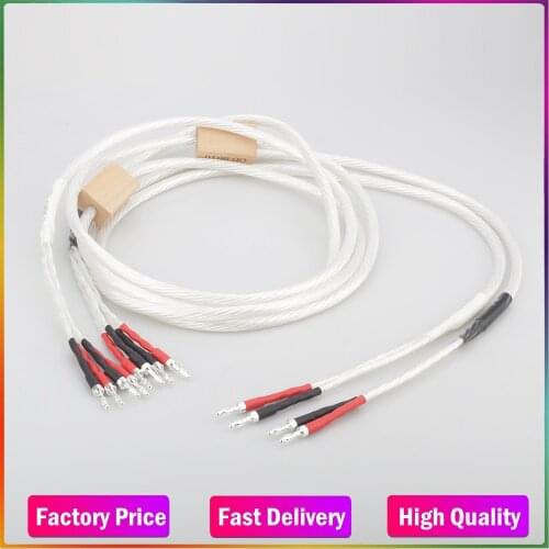 High Fidelity Nordost Odin Speaker cable 2 to 4 Biwire speaker cable banana terminal silver plated hifi speaker 100% brand new